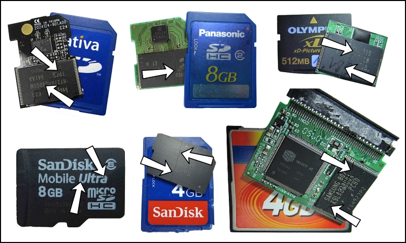 NAND Flash Data Recovery - Various NAND Flash Cards